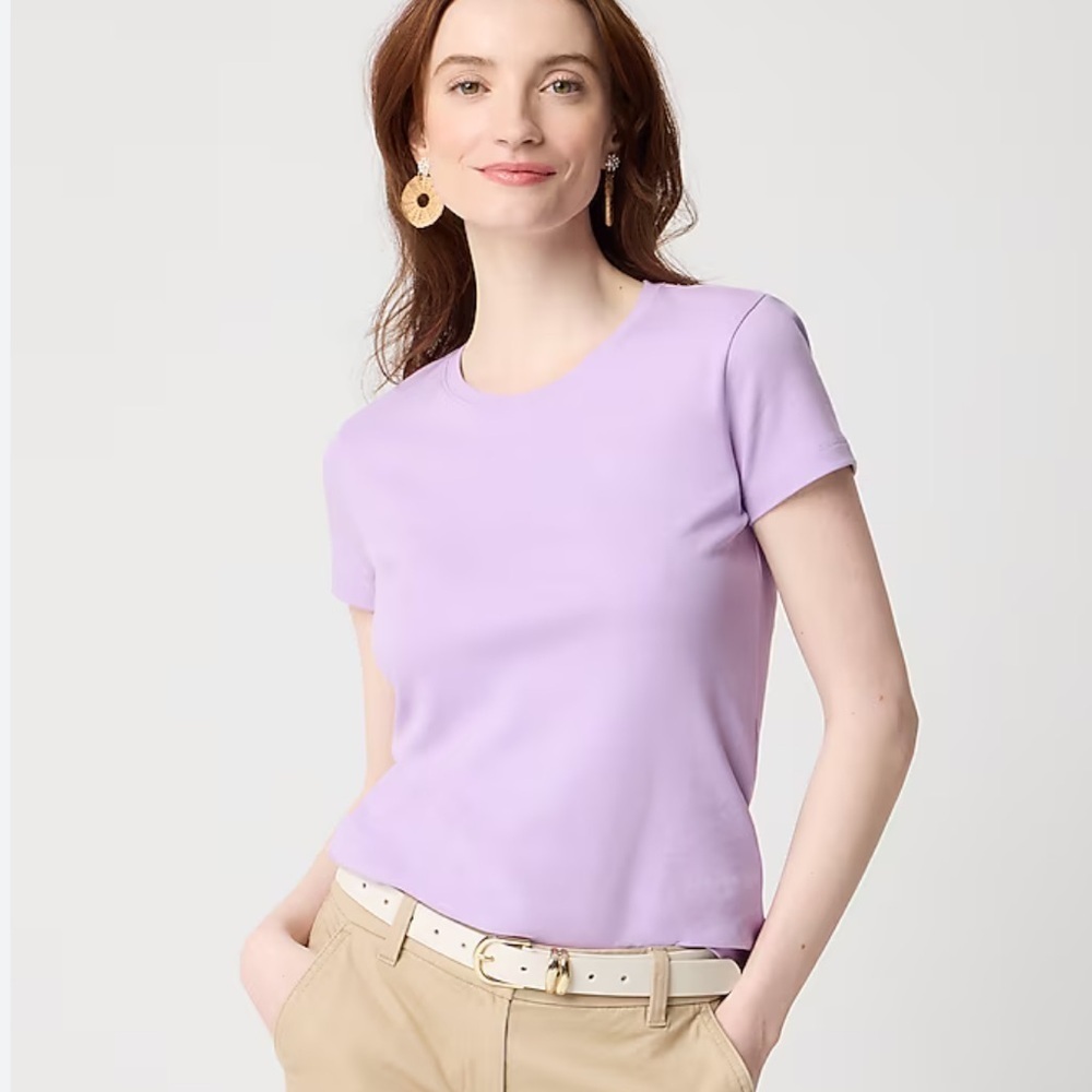 J crew bright lilac Essential short-sleeve crewneck tee